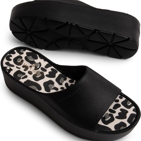 Sleek Black Platform Shoes with Chunky Sole - Picture 2 of 2